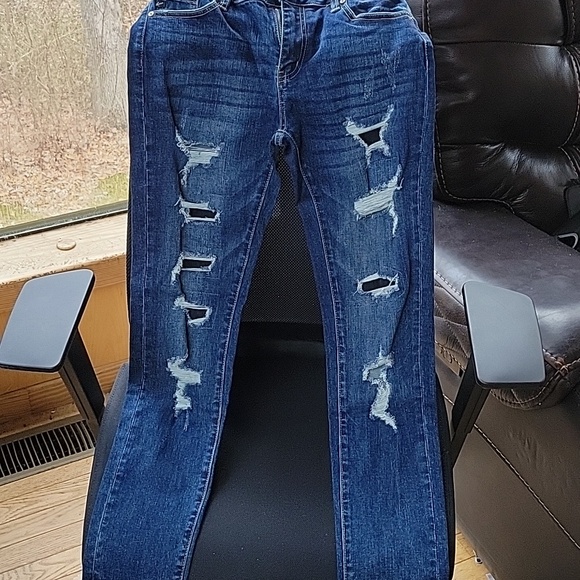 KanCan Denim - KanCan Dark Wash Distressed Flare Jeans Size 27"